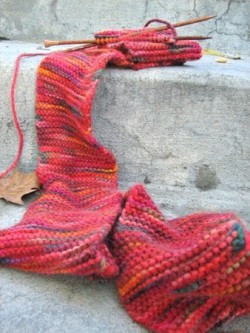 Misti Alpaca chunky garter stitch scarf