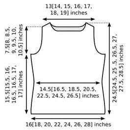 Knitting pattern sweater schematic measurements sq