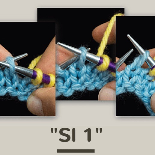 How to Slip a Stitch in Knitting – Sl 1 square