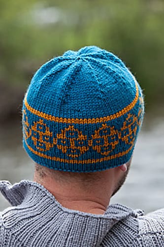 A knit hat with a hemmed edge