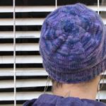 Back view of the Basic Magic Loop hat in purple