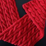 Red "Palindrome" Reversible Cable Scarf by notmartha.org