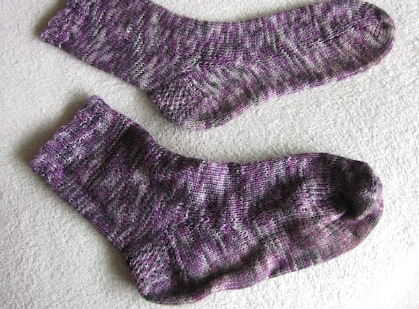 Unblocked and blocked sock together for comparison