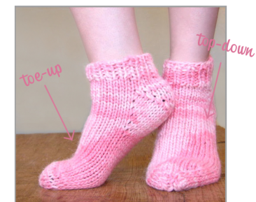 Bulky weight socks toe up and top down versions