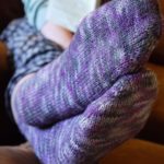 Beginner fingering-weight socks for Magic Loop - purple Araucania