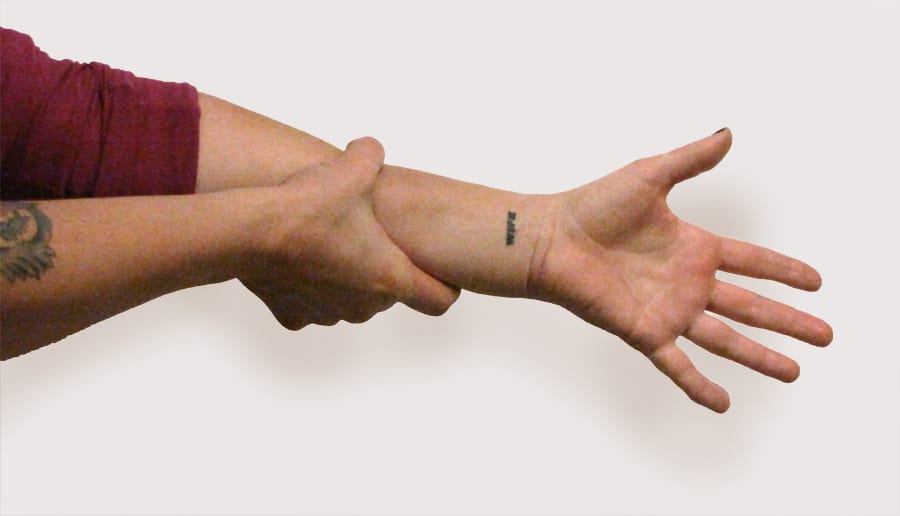 Myofascial stretch for forearm and hand stiffness