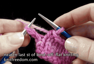 Neaten the Last Stitch of your Bind-Off: Animated Demo