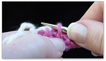 garter tab step 3 - pick up stitches