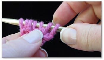 garter tab step 6 - knit all sts