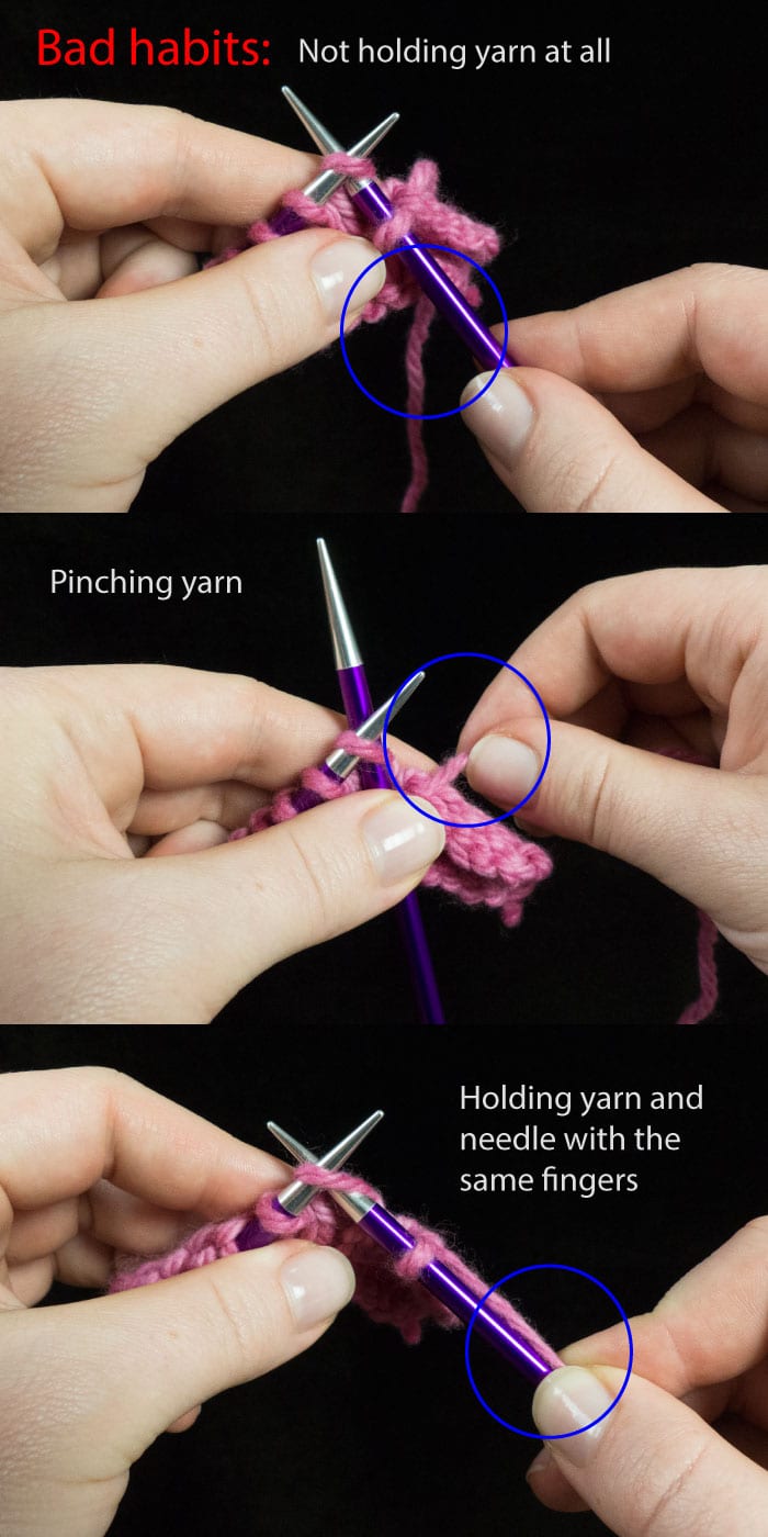 Not properly holding your yarn