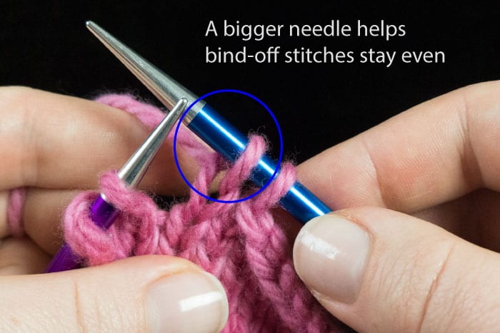 Use a bigger needle in your right hand