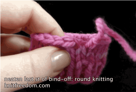 Neaten the Last Stitch of your Bind-Off: Animated Demo
