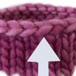 Bind-Off Trick: Neat Edge on Round Knitting (with arrow to show stitch)