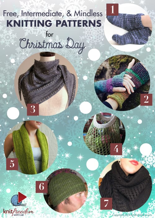 7 Free, Intermediate, & Mindless Knitting Patterns for Christmas Day