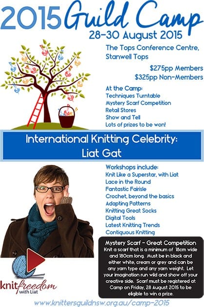 poster for New South Wales Knitting Guild Camp 2015