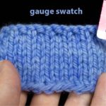 Knitted gauge swatch