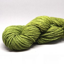 A green skein of Malabrigo Twist yarn (037 Lettuce)