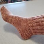 KnitFreedom Student Maryann Bs Rust Coloured Fingering Weight Socks cropped