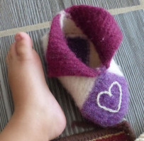 Felted Slippers and Tiny Foot