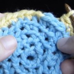 A flat crocheted circle