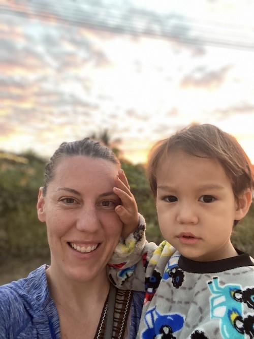 Milo and Mommy at sunrise