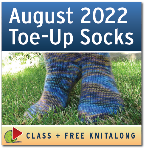 August 2022 Toe Up Socks Knitalong cover